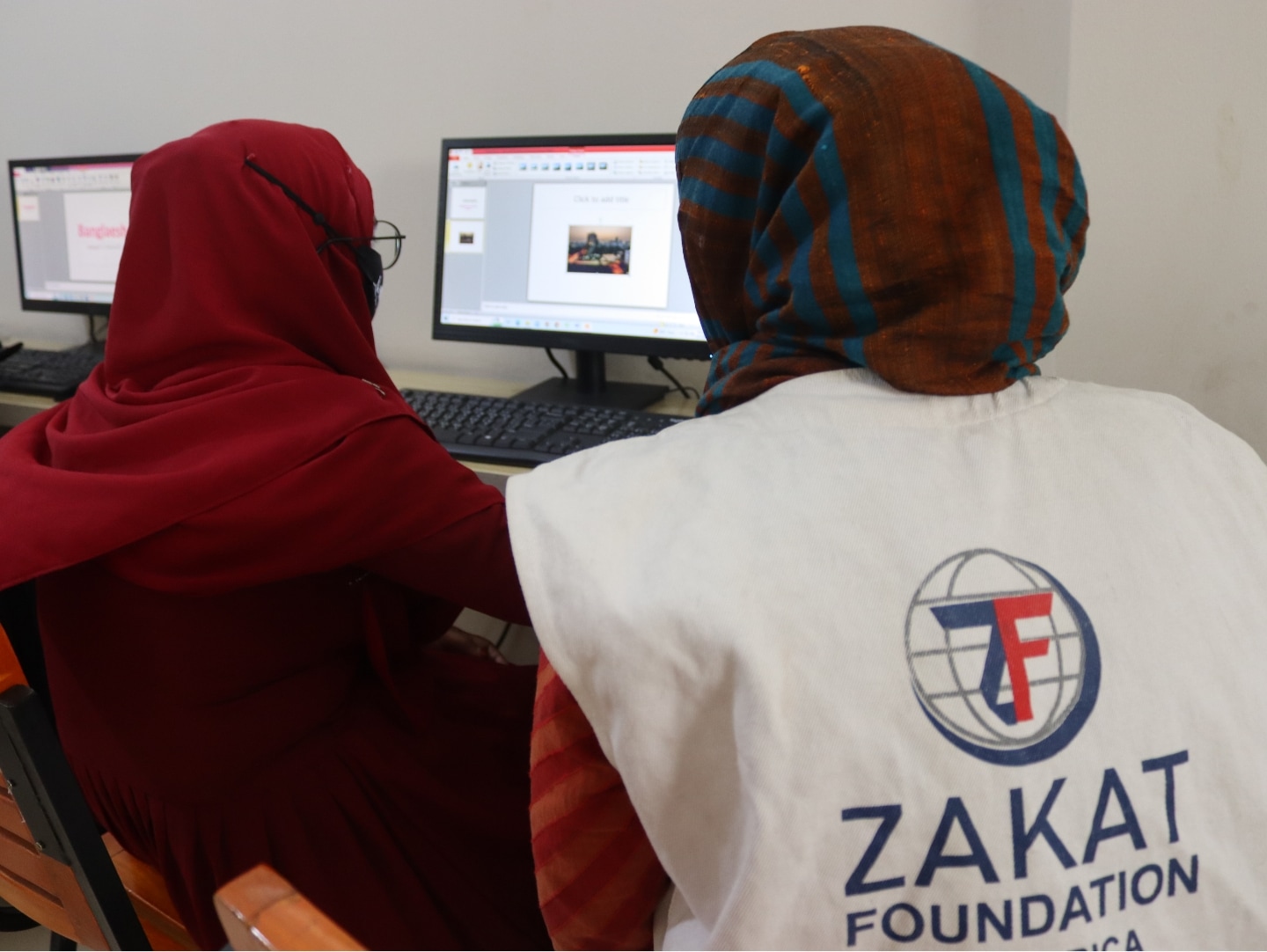In Bangladesh, students are provided computer training to learn skills like graphic design, marketing, and online entrepreneurship