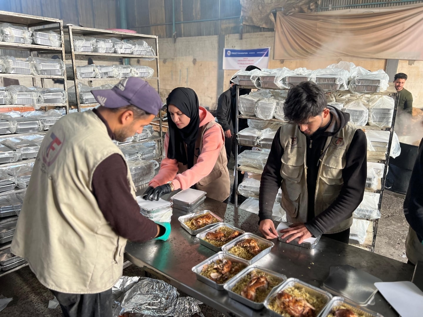Hot meals are prepared for families in Gaza, Palestine by our field reps for daily distribution.