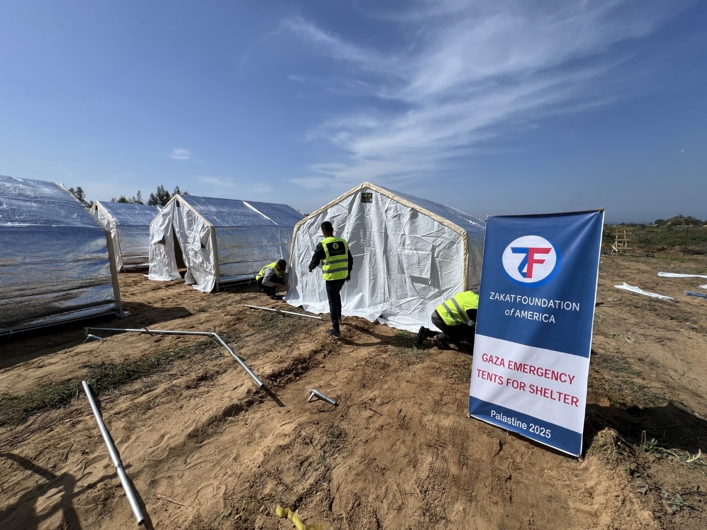 Our tent shelter in Gaza, Palestine will help keep families safe from extreme weather, and secure from exposure to other elements.