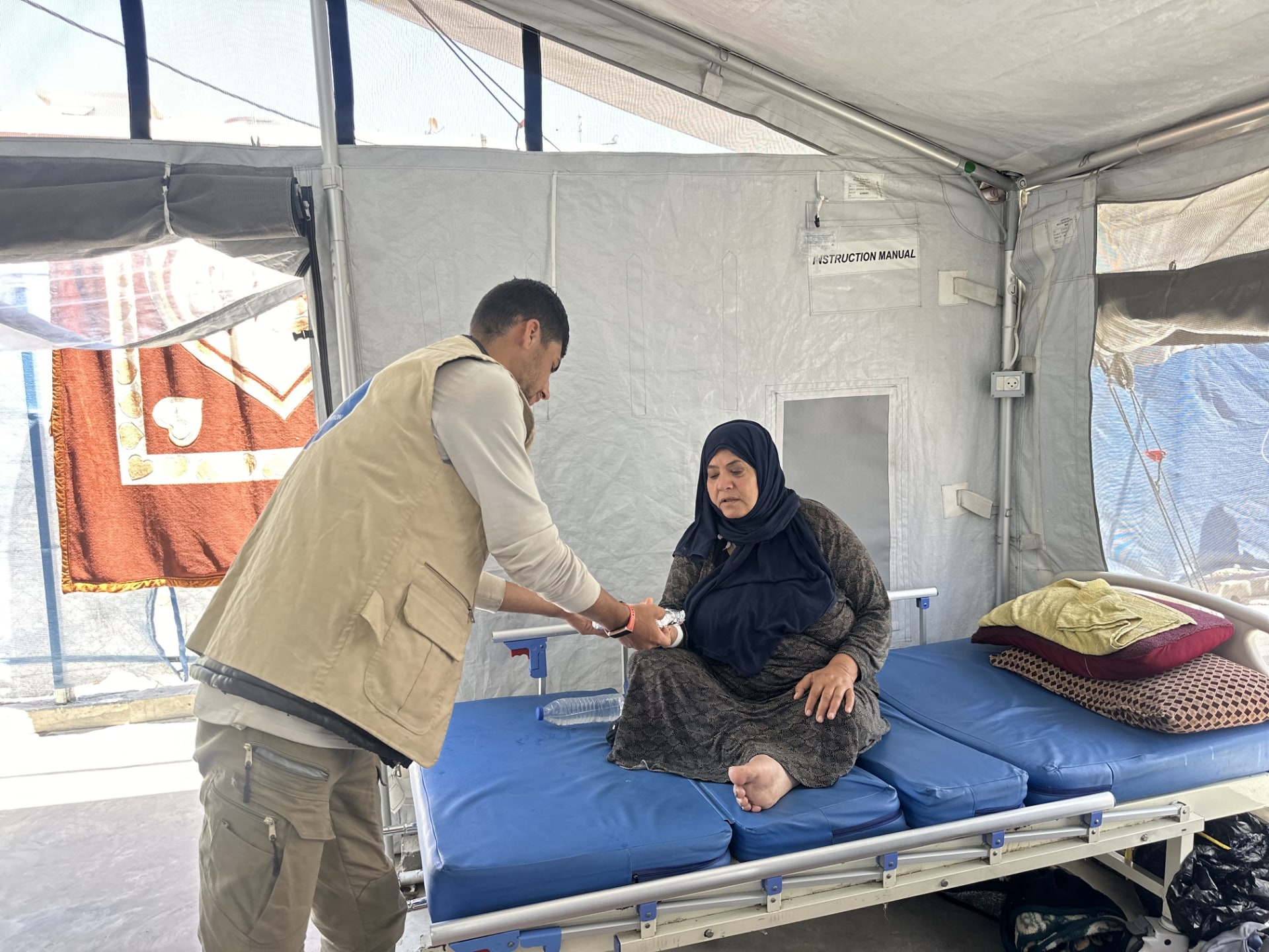 Medical treatment for displaced Gazans.