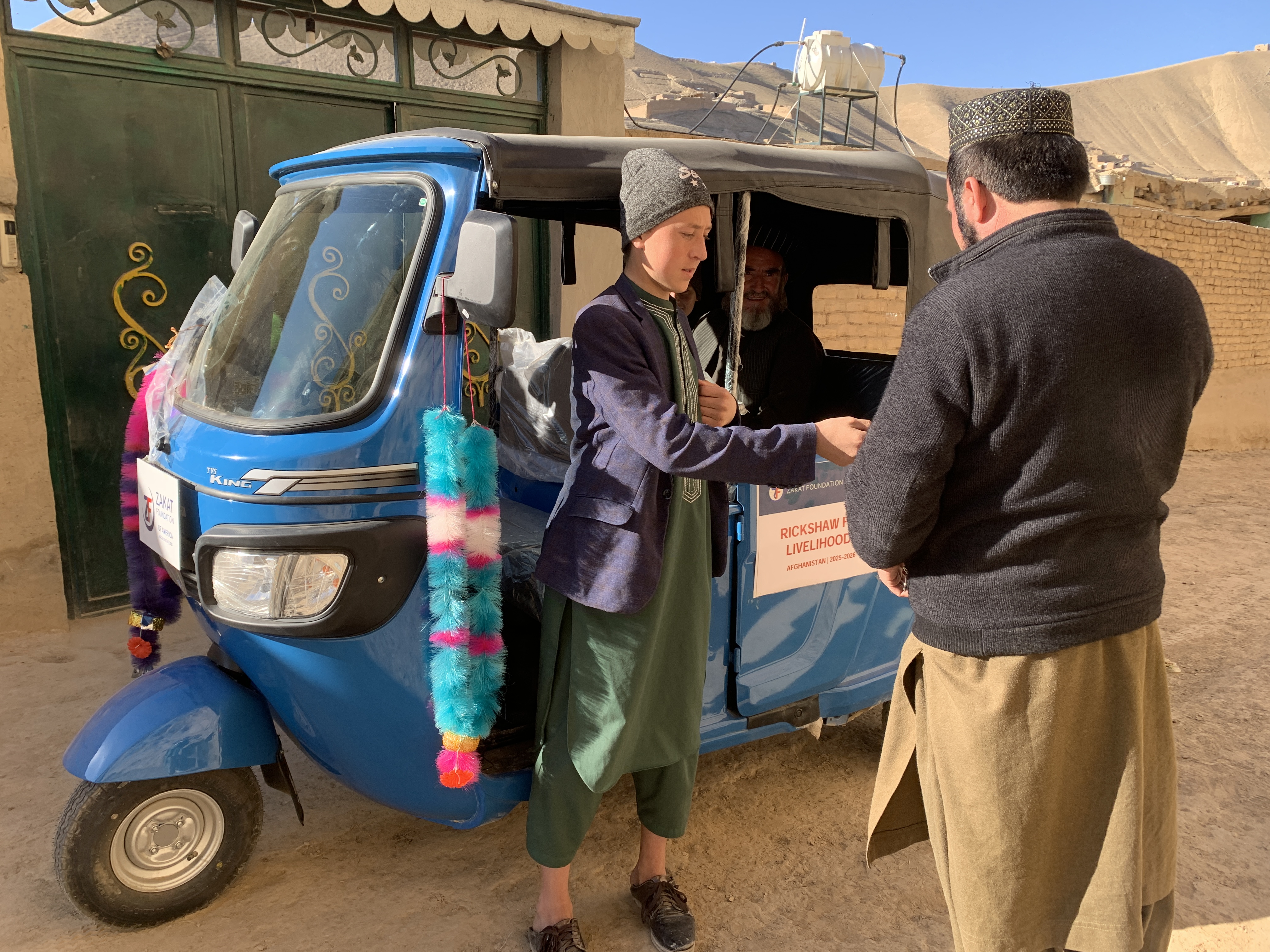 A young Afghan can now start a transportation business with a rickshaw provided through our program