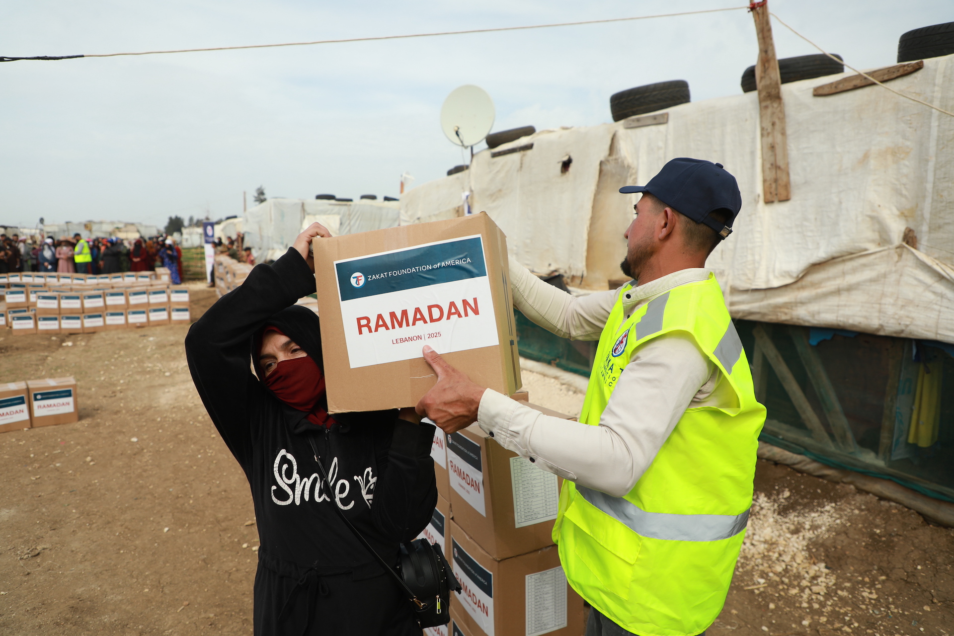 Displaced families welcome Ramadan food package relief