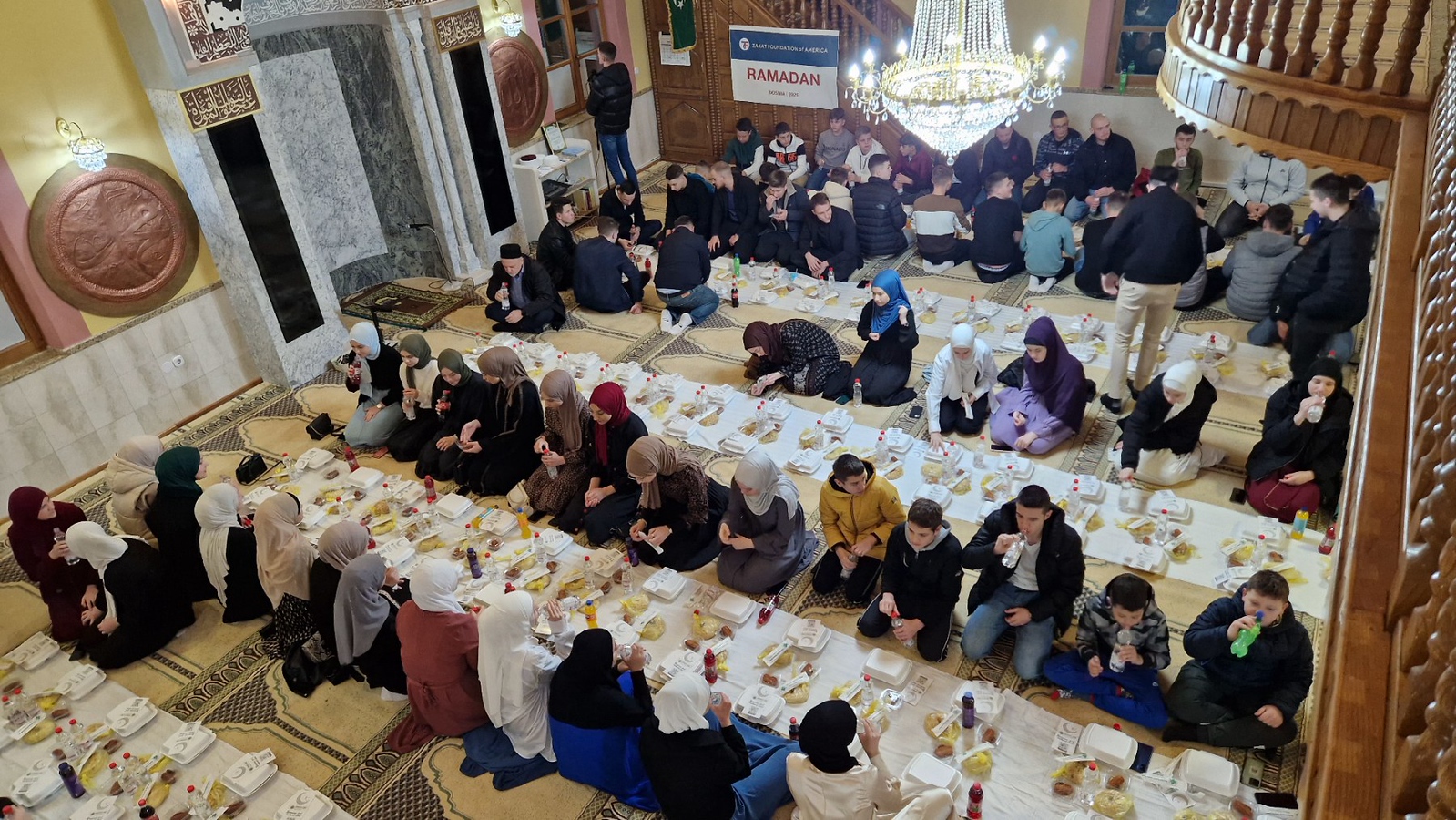 Families in Bosnia enjoy the iftar spread set by our teams