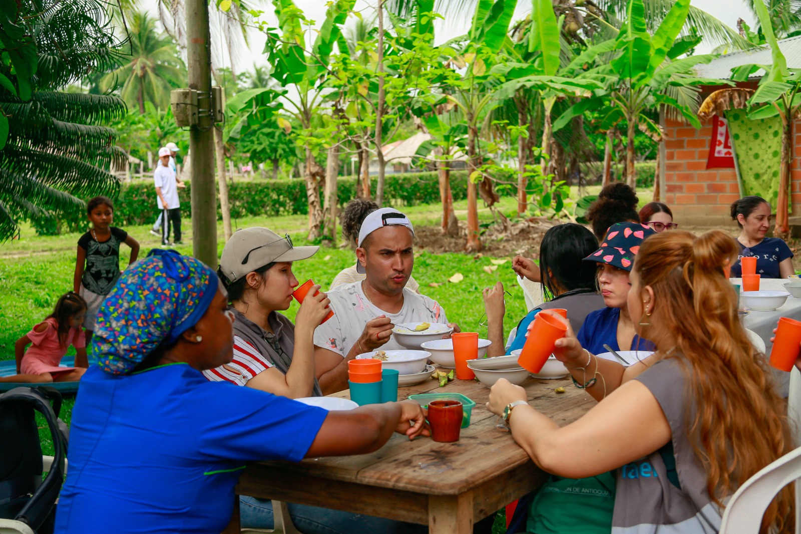 Families in Colombia enjoy nourishing meals at our distribution area