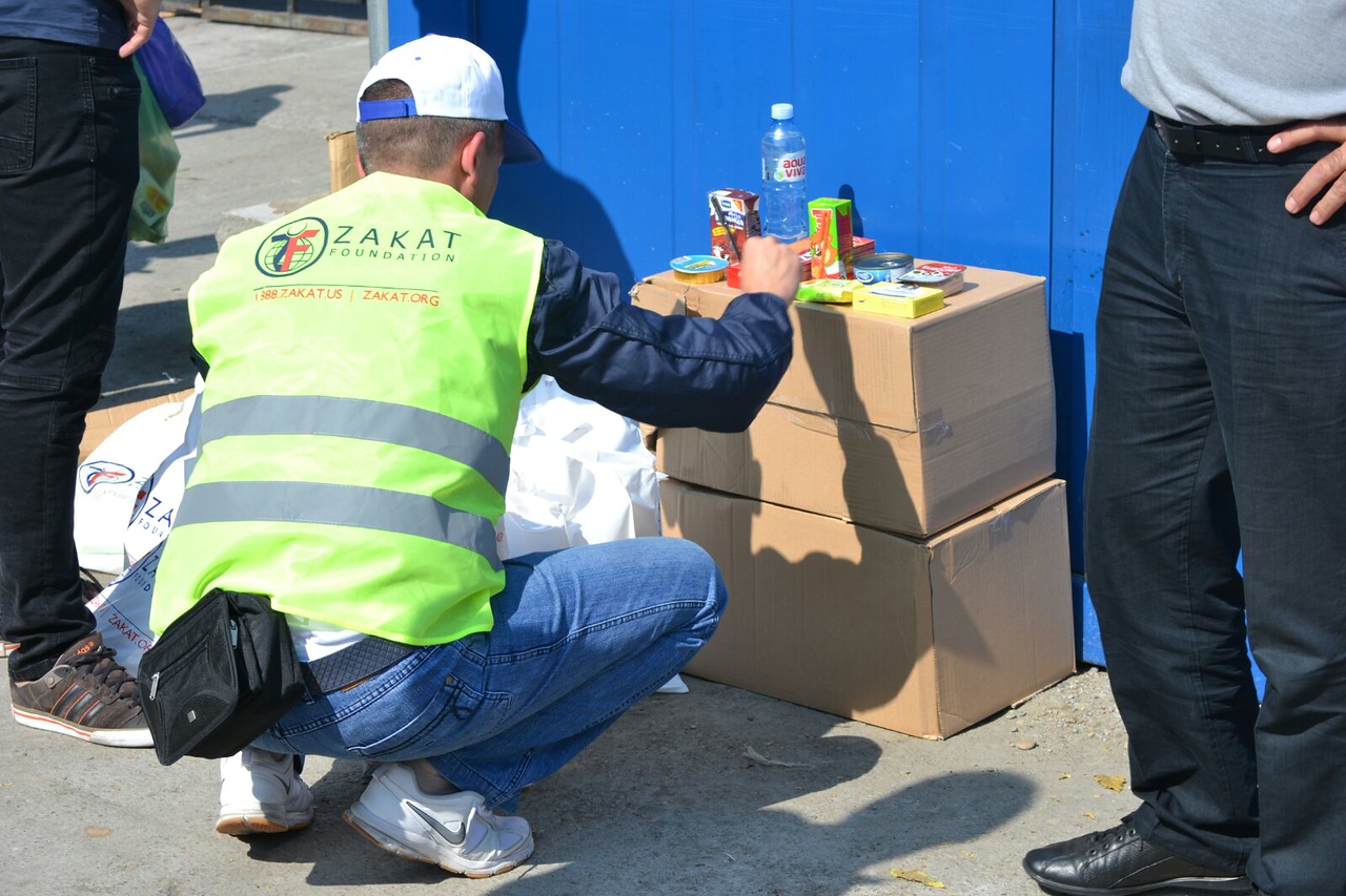 Food packages being packed by our team members