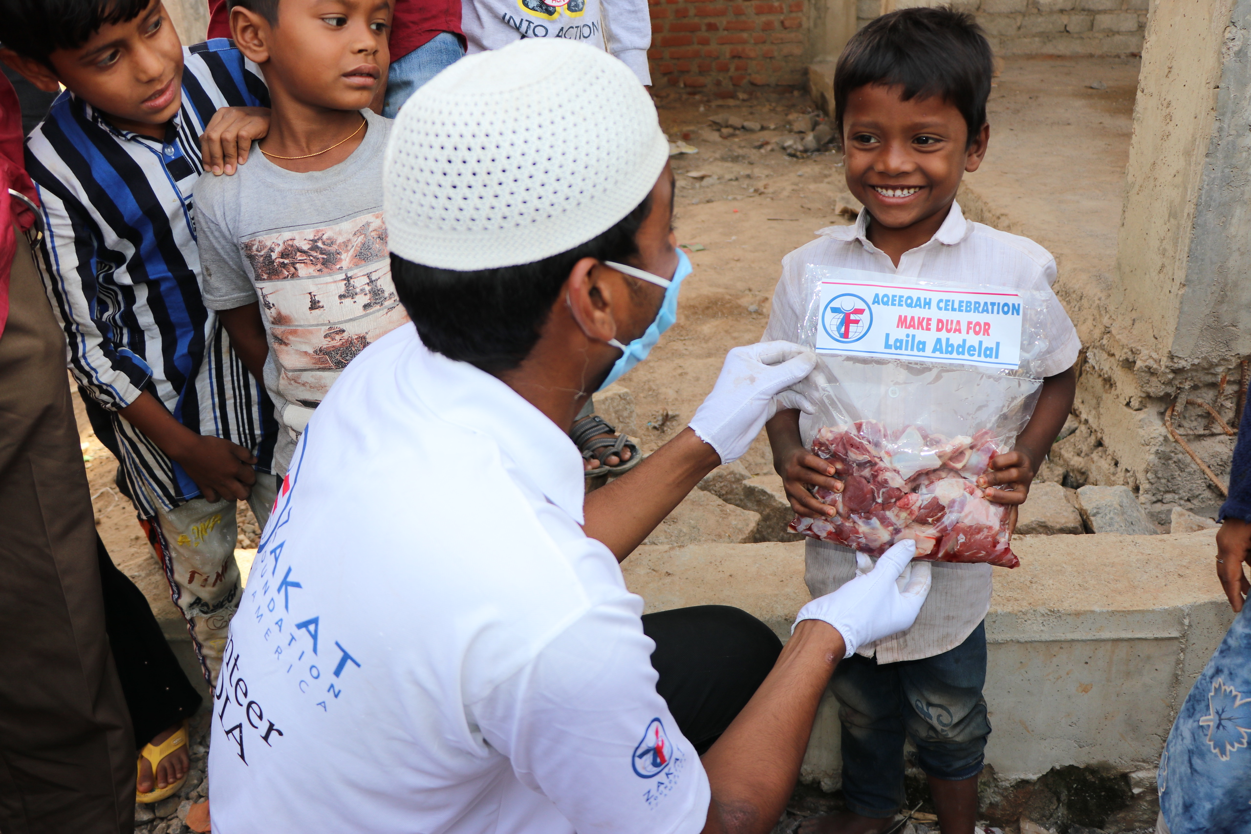 In India aqiqah meat is distributed to families in need