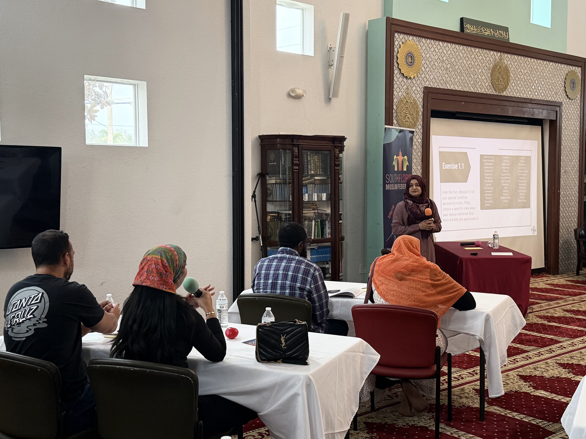 A marriage workshop conducted by Khalil Center in Florida is well attended by residents