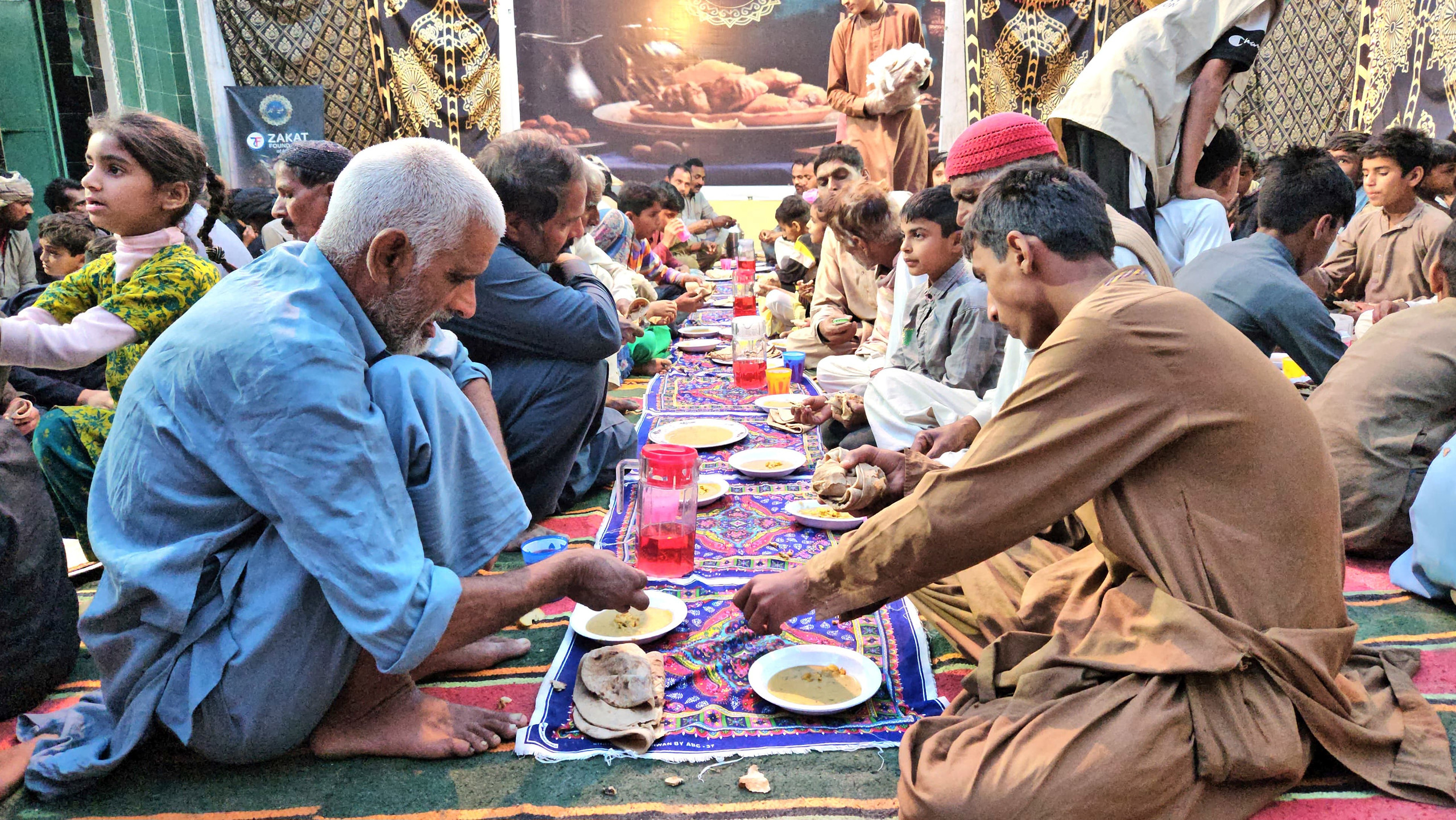 Our daily iftar meal dinner is well attended in Pakistan