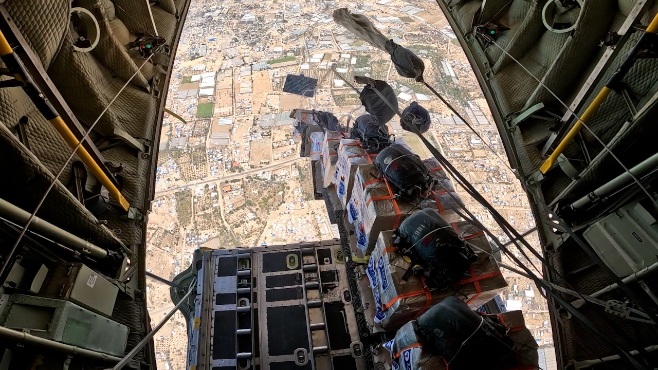 Our historical rice airdrop over Gaza provided food security