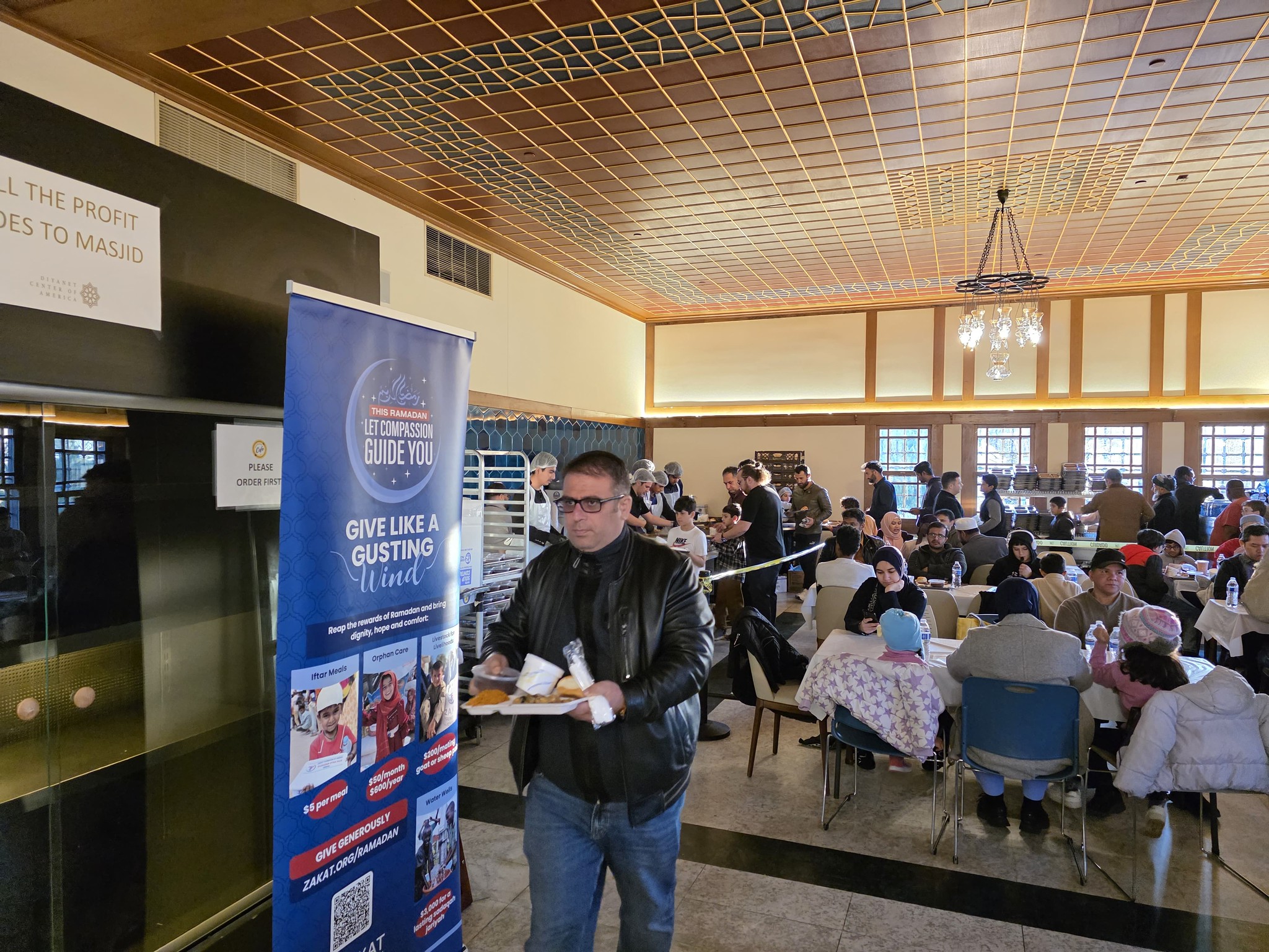 Our sponsored iftar meal at the Diyanet Center in Maryland is enjoyed by the community