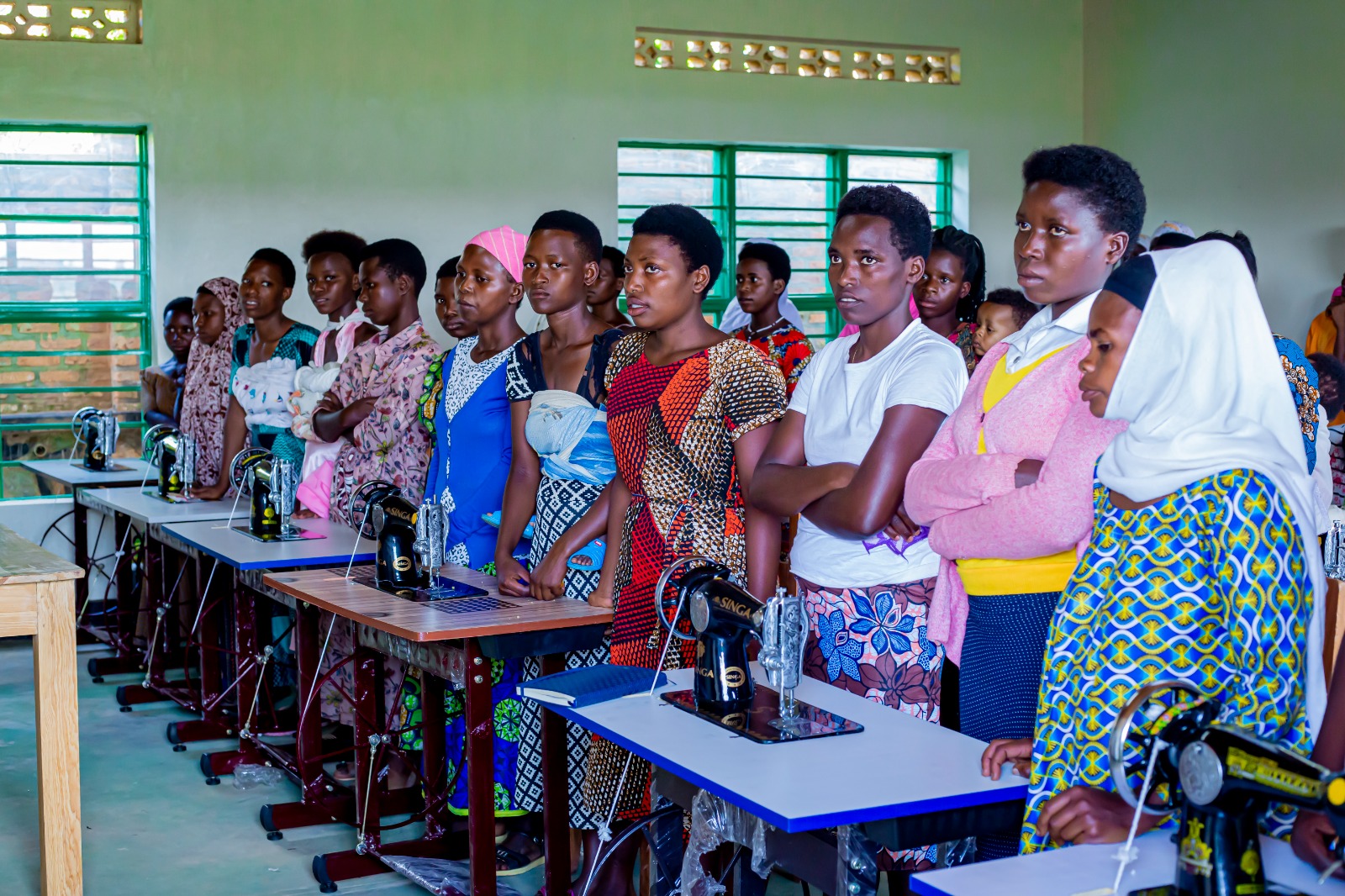 Students at our vocational training center in Rwanda attend tailoring classes for financial independence