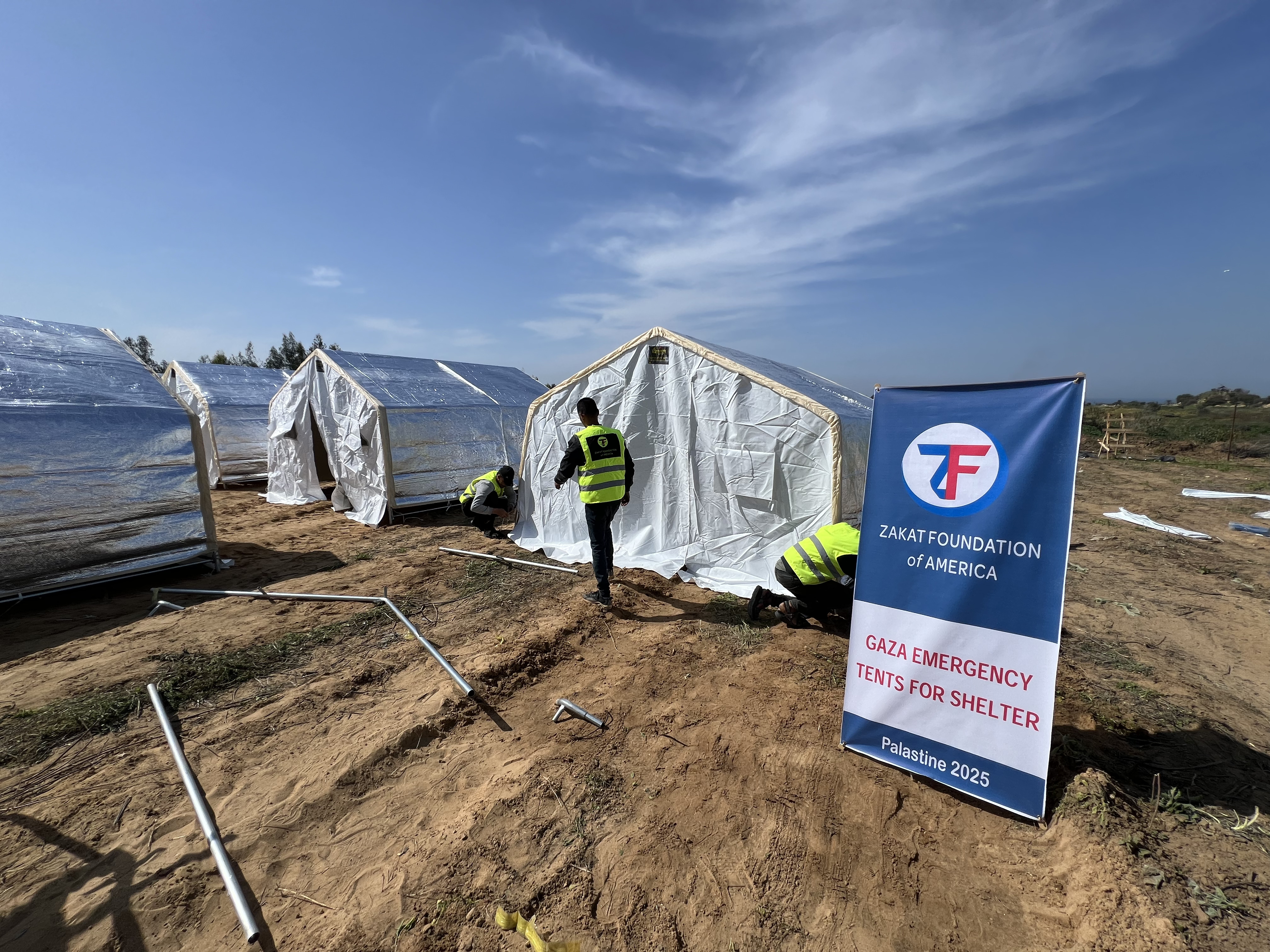 Tents are being put up for orphans and their guardians