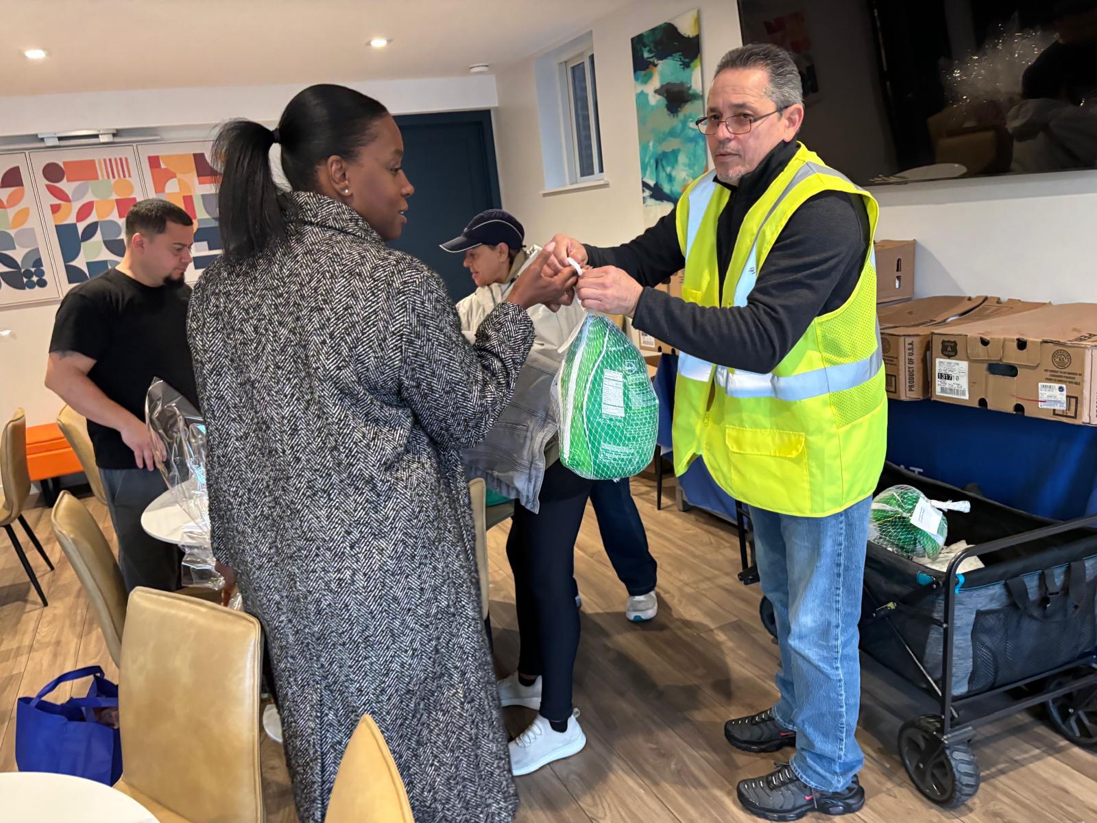 Thanksgiving food baskets distributed by our teams in New York