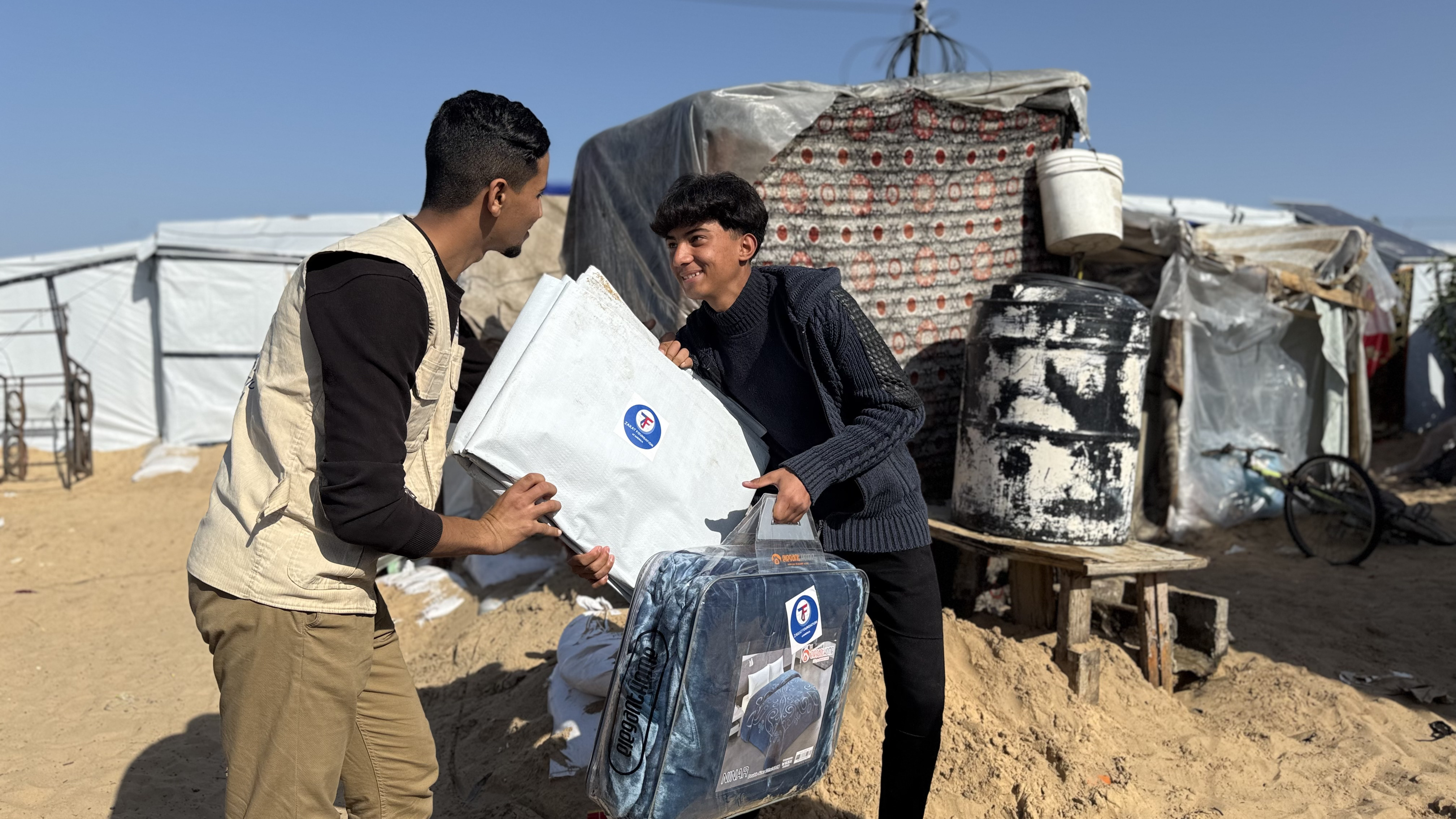 Winter packages ensure displaced families stay warm