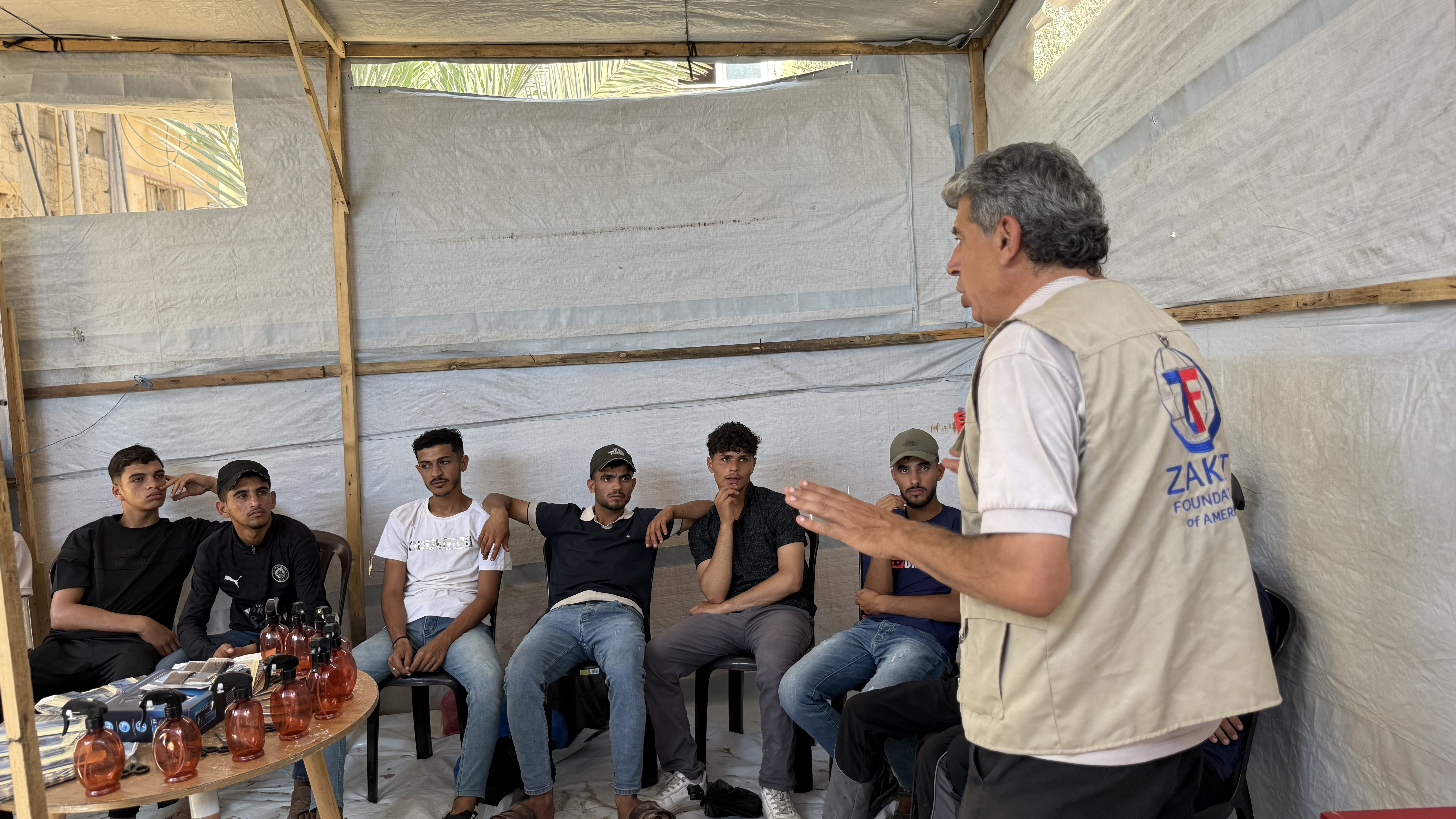 Young men in Gaza, Palestine, attend barber training to secure their financial futures
