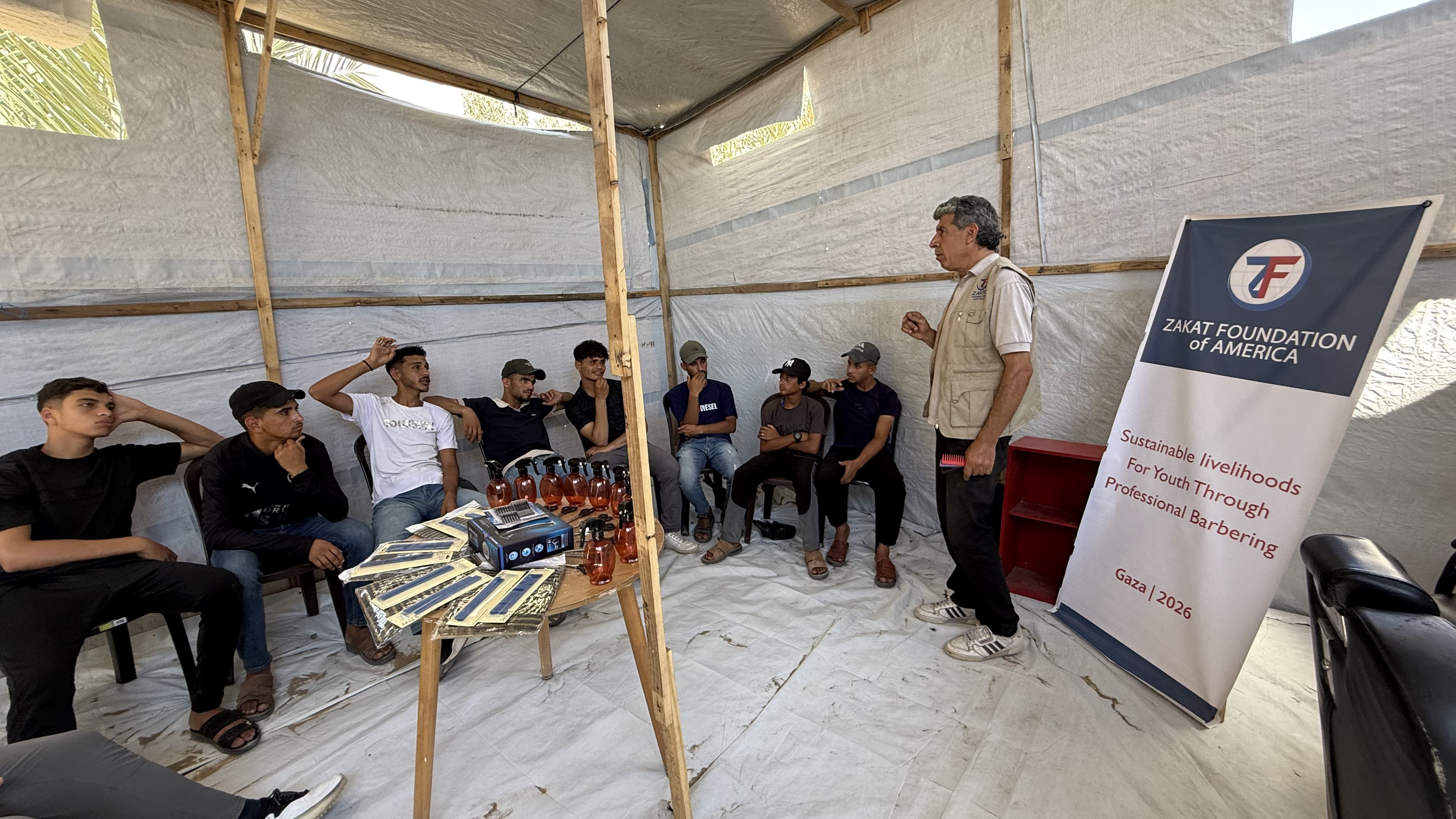 Youth in Gaza attend barber training to secure future livelihoods